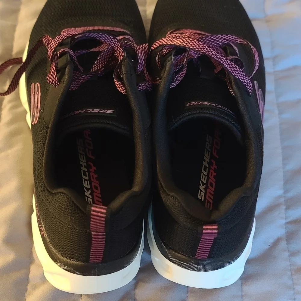 Skechers Kids Black and Purple Sneakers